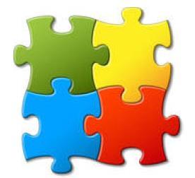 Logo mit 4 Puzzleteilen