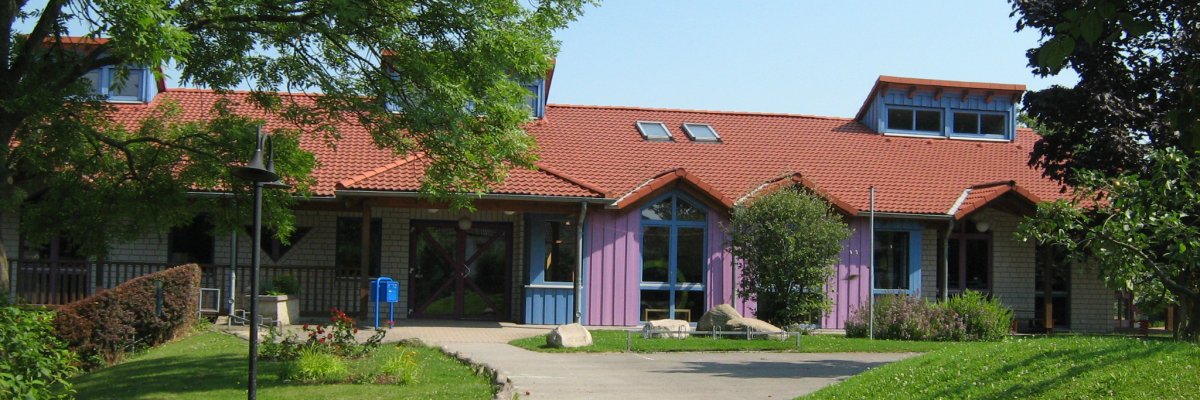 Eingang - Weg mit Rasen und Bäumen