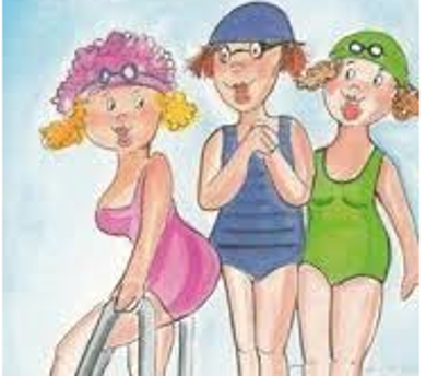 Zeichnung Frauen im Badeanzug