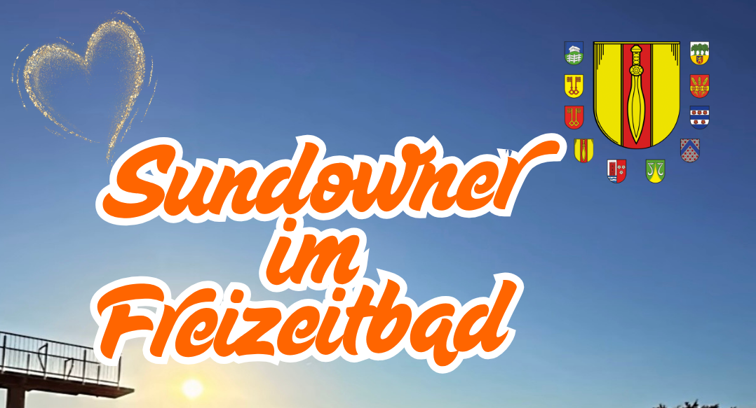 Bildausschnitt mit Logo der Gemeinde und einer Sonne im Himmel
