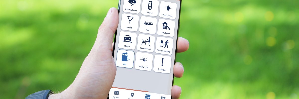 Meldoo  Hand mit Handy